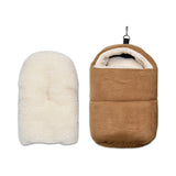 Custom Portable Warm Pet Bag Bed Design Breathable Brown Suede For Travel
