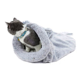 Cute Ears Design Fluffy Soft Plush Semi-Closed Cat Sleeping Bag