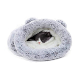 Cute Ears Design Fluffy Soft Plush Semi-Closed Cat Sleeping Bag