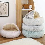 Custom high quality soft fluffy gradient pet bed with cover