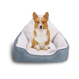 Luxury Design Soft Plush Tricorne Pet Bed Bolster with High Back