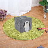 Custom Indoor Winter Covered Plush Cat Box Bed House With Door