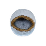 Custom Luxury Plush Fluffy Blue Cat Bed With Cover