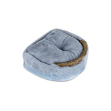 Custom Luxury Plush Fluffy Blue Cat Bed With Cover