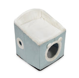 Customized Logo Portable Blue Cute Dogs And Cats Cave Bed For Car Travel