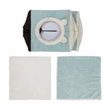 Customized Logo Portable Blue Cute Dogs And Cats Cave Bed For Car Travel