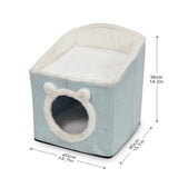 Customized Logo Portable Blue Cute Dogs And Cats Cave Bed For Car Travel