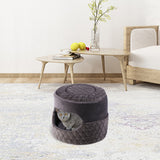 New Portable Luxury Black Pet Cave Bed With Washable Cover