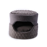 New Portable Luxury Black Pet Cave Bed With Washable Cover
