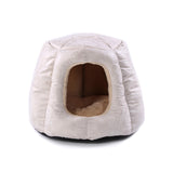Customized high quality off-white comfortable semi-enclosed pet bed