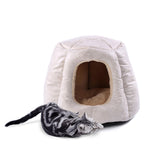 Customized high quality off-white comfortable semi-enclosed pet bed