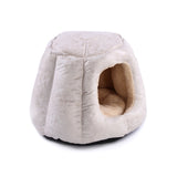 Customized high quality off-white comfortable semi-enclosed pet bed