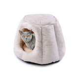 Customized high quality off-white comfortable semi-enclosed pet bed