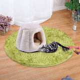 Customized high quality off-white comfortable semi-enclosed pet bed