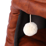 Custom High Quality Pu Leather Waterproof Cat Cave Sleeping Bed