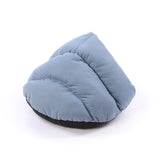 Customized Luxury Blue Tent Style Semi-enclosed Pet House With Fur Ball