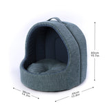 Comfortable Deep Sleep Cute Green Cat Cave Bed Mattress Scratches Bed