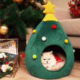 Customized High Quality Cute Christmas Tree Shaped Pet Cave Bed