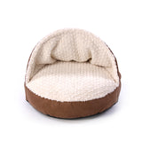 Semi-closed Cat Cave Bed Indoor Warm Fluffy Pet Bed
