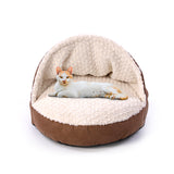 Semi-closed Cat Cave Bed Indoor Warm Fluffy Pet Bed