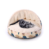 Semi-closed Cat Cave Bed Indoor Warm Fluffy Pet Bed