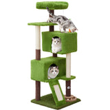 WOOCHPET 55in Tall Cat Tree Tower with Cat Toys for Indoor Multi-Level Cozy Large Cat Tree with Condo Top Perch and Sisal Scratching Posts, Green Cat Tower for Kitty and Adult Cats(Green)