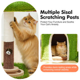 Woochpet Cat Tree Tower with Large Cat House,Three Platforms Jumping and Sleeping for Cats Multi-Functional for Kittens and Adult Cats (Green)