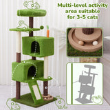 WOOCHPET 55in Tall Cat Tree Tower with Cat Toys for Indoor Multi-Level Cozy Large Cat Tree with Condo Top Perch and Sisal Scratching Posts, Green Cat Tower for Kitty and Adult Cats(Green)