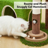 Woochpet Cat Tree Tower with Large Cat House,Three Platforms Jumping and Sleeping for Cats Multi-Functional for Kittens and Adult Cats (Green)