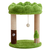 WOOCHPET Small Cat Tree with Perch Cat Bed and Removable Cover 23 inch Tall Cat Tower with 2 Scratching Sisal Scratching Posts and Cat Toys for Kittens and Adult Cats（Green）