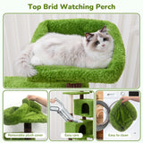 WOOCHPET 55in Tall Cat Tree Tower with Cat Toys for Indoor Multi-Level Cozy Large Cat Tree with Condo Top Perch and Sisal Scratching Posts, Green Cat Tower for Kitty and Adult Cats(Green)