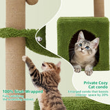 Woochpet 37" Cat Tree Tower for Indoor Cats Multi-Functional Comfy Cat Bed - with Sturdy Scratching Post, Cozy Hammock for Kittens and Small Cats,Cute Cat Tower with Fun Mouse Hole and Toy Ball