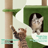 Woochpet 37" Cat Tree Tower for Indoor Cats，2-in-1 Multi-Functional Comfort with Premium Sisal Scratching Post, Cat Cando with Mouse Hole and Plush Toy Ball Large Hammock for Kitty or Small Cats