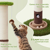 Woochpet 34inches Tall Cat Scratching Post with Cat Ball Track Toy Heavy Duty and Thicker Large Diameter Natural Sisal Cat Scratcher Post for Indoor Cats Protect Your Furniture
