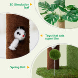 Woochpet 37" Cat Tree Tower for Indoor Cats，2-in-1 Multi-Functional Comfort with Premium Sisal Scratching Post, Cat Cando with Mouse Hole and Plush Toy Ball Large Hammock for Kitty or Small Cats