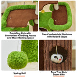 Woochpet Cat Tree Tower with Large Cat House,Three Platforms Jumping and Sleeping for Cats Multi-Functional for Kittens and Adult Cats (Green)