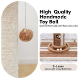 Woochpet 34inches Tall Cat Scratching Post with Cat Ball Track Toy Heavy Duty and Thicker Large Diameter Natural Sisal Cat Scratcher Post for Large Cats and Small Cats Protect Your Furniture