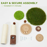 Woochpet 34inches Tall Cat Scratching Post with Cat Ball Track Toy Heavy Duty and Thicker Large Diameter Natural Sisal Cat Scratcher Post for Indoor Cats Protect Your Furniture