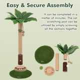 Woochpet Cat Scratching Post 35'' Tall Cat Scratcher Tree Tower Scratching Posts for Indoor Cats with Cat Toy Mouse Hole and Interactive Wooden Ball for Kittens Adults Cats