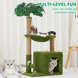 Woochpet 37" Cat Tree Tower for Indoor Cats Multi-Functional Comfy Cat Bed - with Sturdy Scratching Post, Cozy Hammock for Kittens and Small Cats,Cute Cat Tower with Fun Mouse Hole and Toy Ball